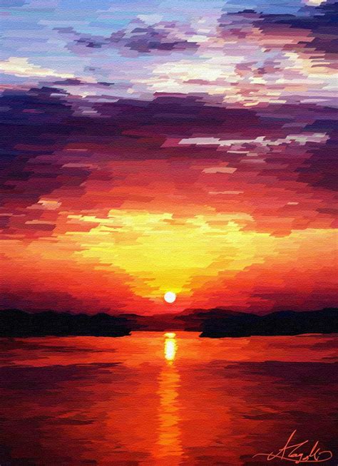 Watercolor Sunrise Sunrise Painting By Manzara Resimleri Resim Manzara