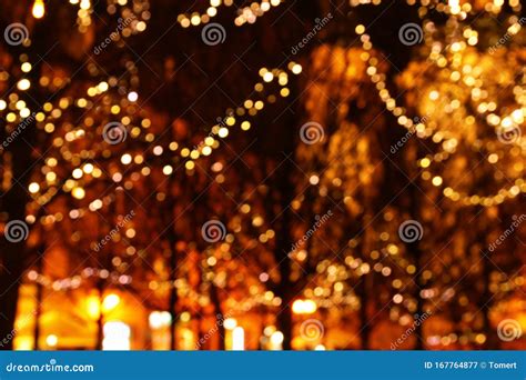 Abstract Background Of Colorful Blurred Defocused Bokeh Street Lights