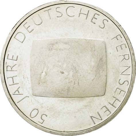Germany 10 Euro Silver Coin 50 Years German Tv 2002 Brilliant