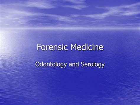 Ppt Forensic Medicine Powerpoint Presentation Free