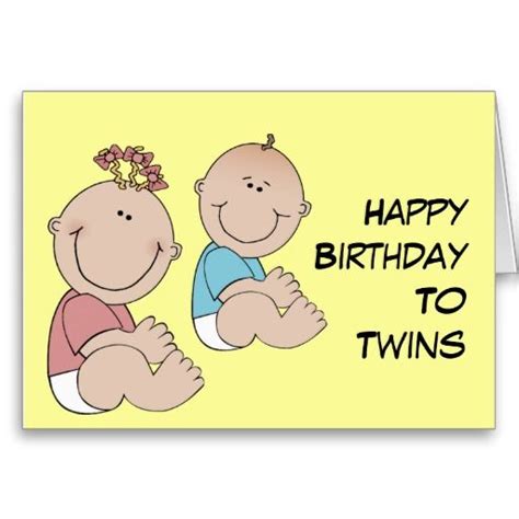 Happy Birthday To Twins Card Happy Birthday Twins And Birthdays
