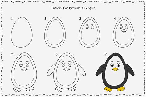 How To Draw A Penguin Step By Step Drawing Images For Kids Easy