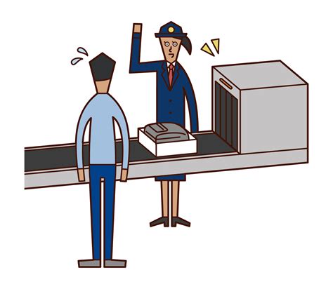 Illustration Of A Customs Officer Female At The Airport Free