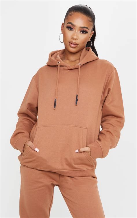 Tan Oversized Wax Toggle Hoodie Co Ords Prettylittlething Il