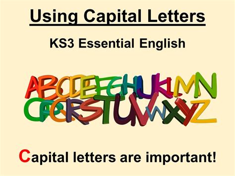 Capital Letters Ks3 Essential English Teaching Resources