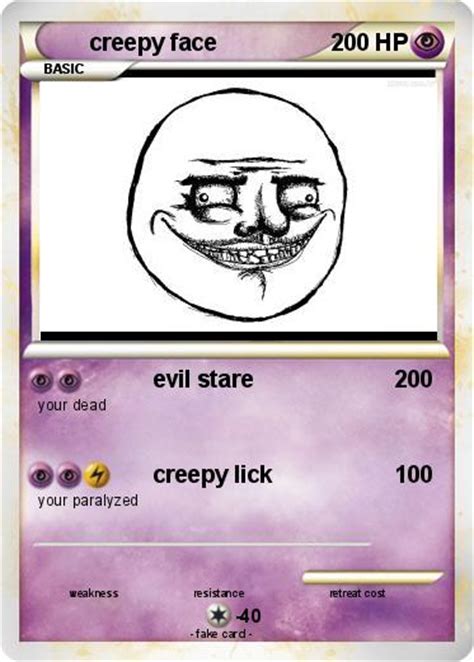 Pokémon Creepy Face 9 9 Evil Stare My Pokemon Card