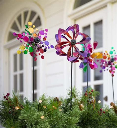 Mini Pinwheel Garden Stakes Wind Spinners And Whirligigs Decorative