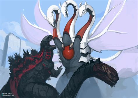 Shin Godzilla Vs Angel Ghidorah Art By Zombiecentipede Rgodzilla