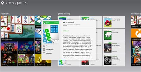 Microsoft Announces Portfolio Of Xbox Live Games For Windows 8