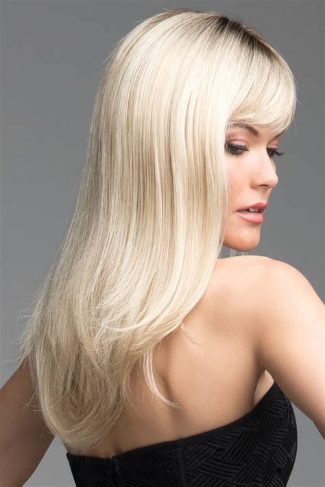 Long Straight Blonde Human Hair Lace Front Mono Top Wigs For Lady