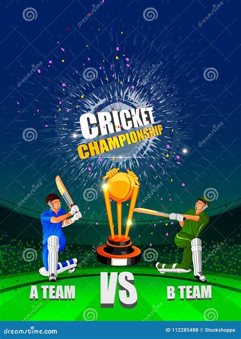 Sports Background For The Match Of Cricket Championship Tournament