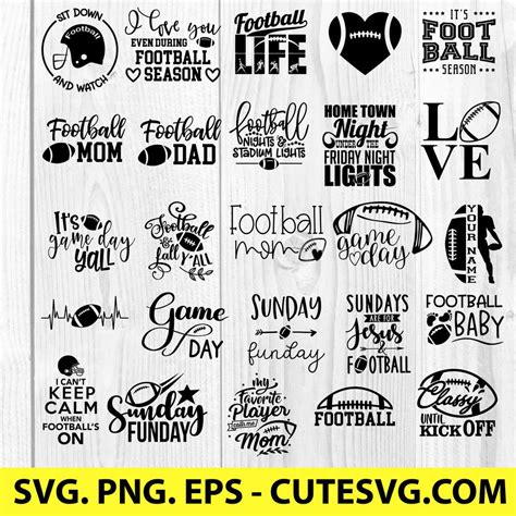 Football Svg Bundle Game Day Svg Football Silhouette