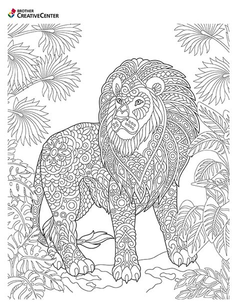 Free Printable Wild Animal Colouring Lion Creative Center