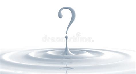 Water Splash With Question Mark On White Stock Illustration