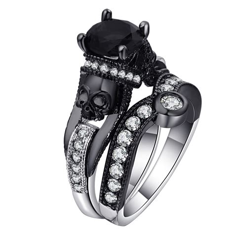 Ufooro Skull Ring Set For Women Men Punk Style Fashion Jewelry Charm