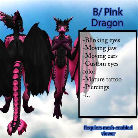 Second Life Marketplace Furry Dragon Blackpink