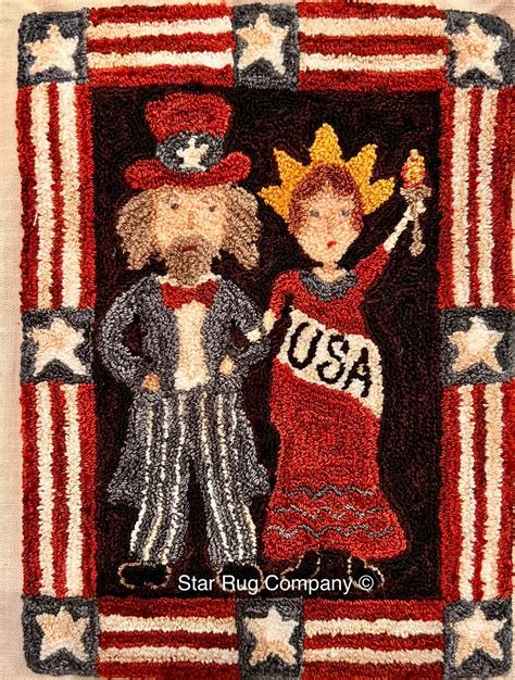 Star Rug Company Uncle Sam And Lady Liberty Rug Hooking Pattern Etsy