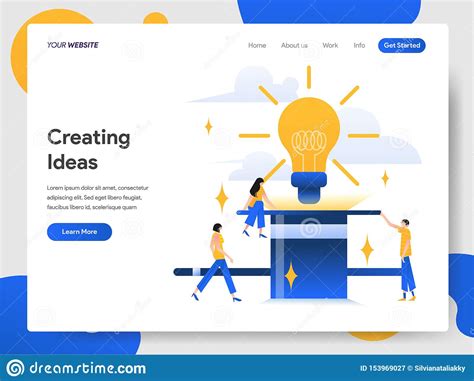 Landing Page Template Of Creating Ideas Illustration Concept Modern
