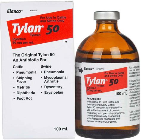 Tylan 50 Tylosin For Cattle Swine Elanco Animal Health Antibiotics