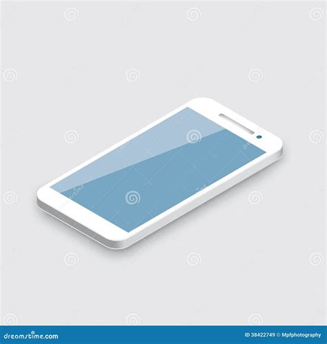 Mobile Phone On White Realistic White 3d Stock Vector Illustration