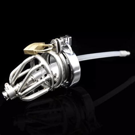 STAINLESS STEEL MALE Chastity Device Belt Bird Cage Lockable Restraint