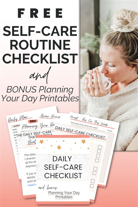 Free Daily Self Care Routine Checklist And Planning Your Day