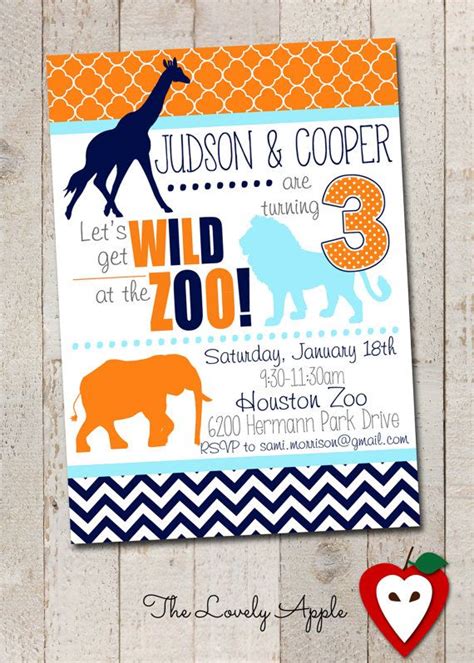 Zoo Party Invitation // Zoo Animals, Jungle Animals, Wild Animals