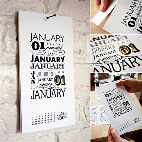 10 Fantastic Typography Based Calendar Designs