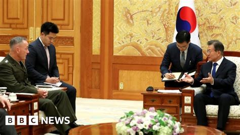 north korea crisis south s leader in plea to avoid war bbc news