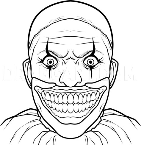 How To Draw Twisty The Clown Step By Step Drawing Guide Coloring Home