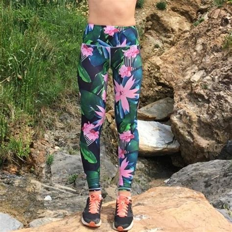 Tropical Recycled Plastic Womens Printed Leggings Recycled Plastic