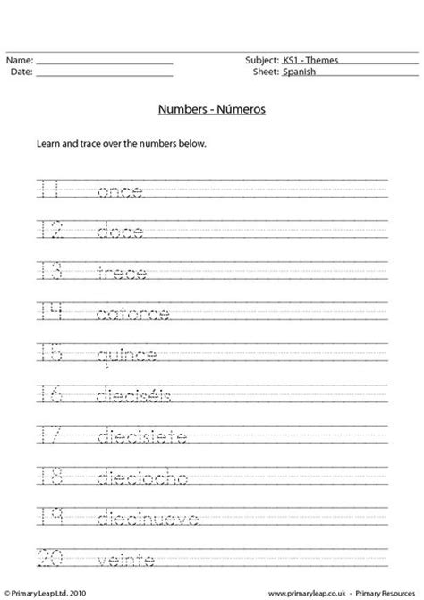 9 Best Images Of Spanish Numbers 0 100 Worksheet Spanish Numbers 1