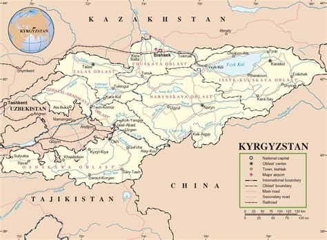 Detailed Political Map Of Kyrgyzstan Ezilon Maps Imag