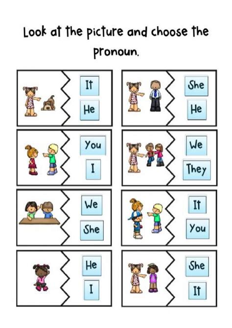 Ficha De Subject Pronouns Para Grade 4