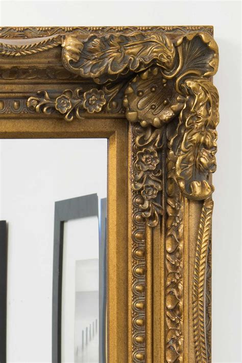 Large Vintage Style Abbey Gold Wall Rectangle Wood Mirror 4ft X 3ft