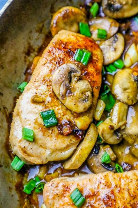 Grilled miso salmon with rice noodles. Easy One Pot Garlic Butter Pork Chops and Mushrooms Recipe ...