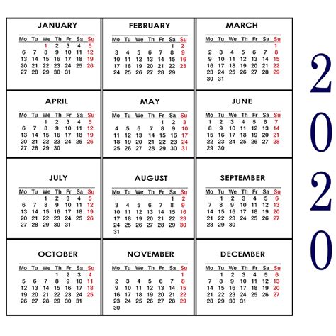 Free 2020 Printable Calendar Templates Editable Calendars 2020