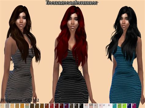 The Sims Resource Wings Oe1102 Hair Recolored By Teenageeaglerunner