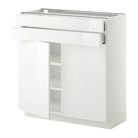 Et toutes les configurations de portes et tiroirs sont possibles quelle que soit la profondeur du meuble. METOD / MAXIMERA Élt bas 2 portes/2 tiroirs - blanc, Ringhult brillant blanc, 80x37 cm - IKEA