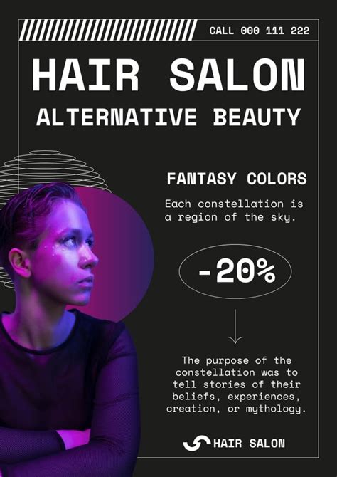 Free Linear M Beauty Hair Salon Poster Template