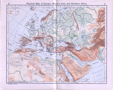Harta Fizica Europa Nordul Africii Si Vestul Asiei Profu De Geogra