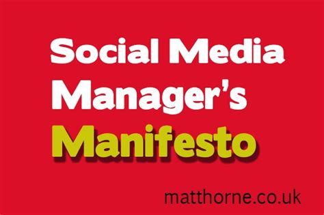 Social Media Manager S Manifesto Social Media Marketing Newcastle