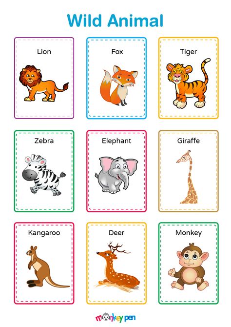 Free Printable Wild Animal Posters For Kids Monkey Pen Store