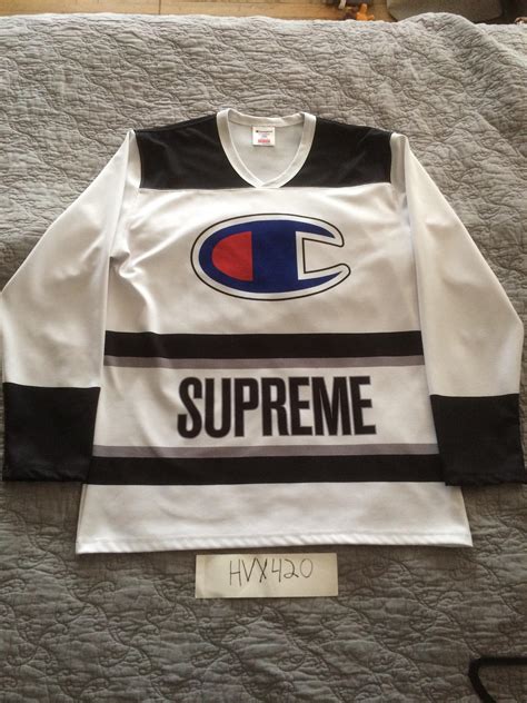Fs Supreme X Champion Hockey Jersey Size Large 125 Rsupremeclothing