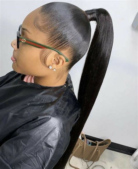 Gorgeous Black Hair Ponytail Styles With Bangs For Short Hair