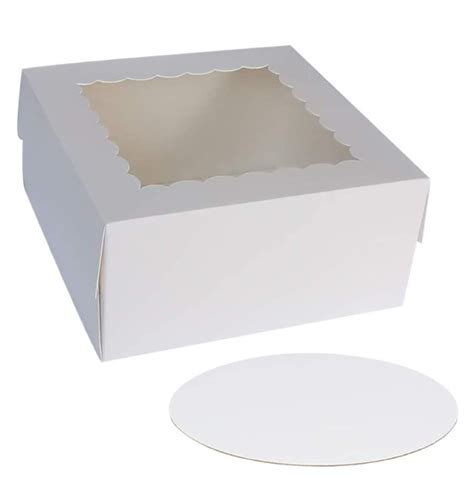 10x10x6 Cake Box With Round Cake Boards 10 Pack Etsy