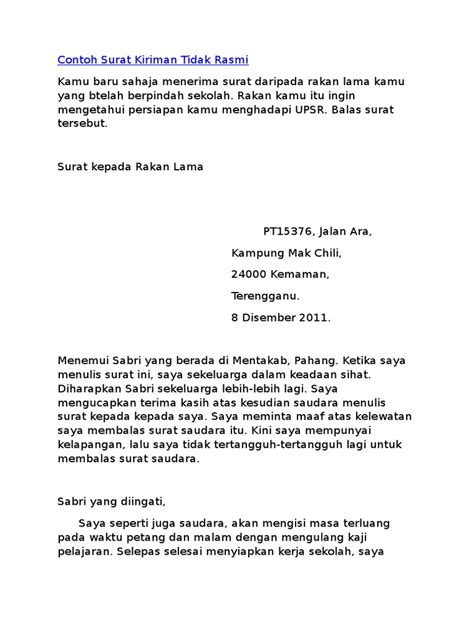 ( alamat , tarikh dan tandatangan hendaklah ditulis sebelah kiri ) 545, jalan bunga 1, taman bunga raya, 30020 ipoh, perak darul ridzuan. Contoh Surat Kiriman Tidak Rasmi