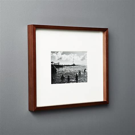 gallery walnut frame with white mat 5x7 reviews cb2