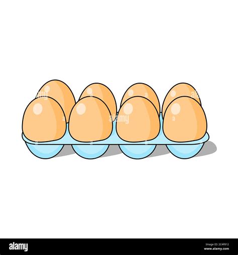 Huevos En Un Recipiente Ilustración De Vector De Dibujos Animados