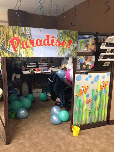 My Summer Beach Themed Cubicle My Coworkers Did For My Birthday